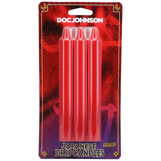 Japanese Drip Candles 3 Pack Red - Temptations