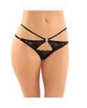 Jasmine Cut - Out Lace Thong Black S/M - Temptations