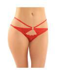 Jasmine Cut - Out Lace Thong Red S/M - Temptations