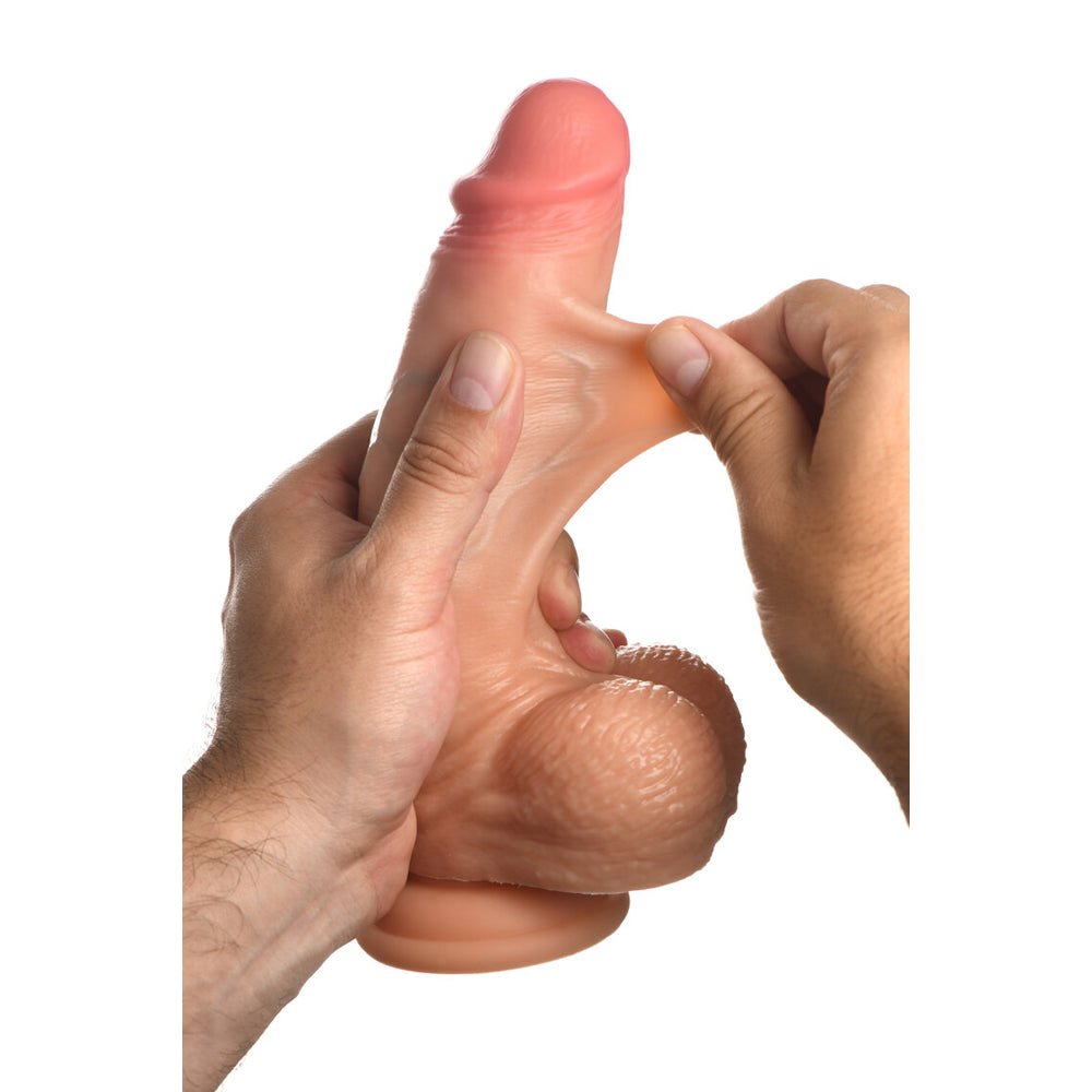 Jock 8" Realistic Skin Silicone Dildo With Balls Light