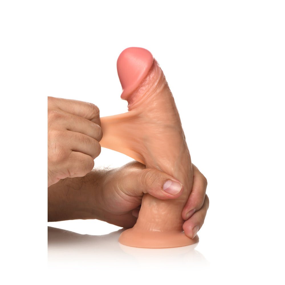 Jock 8" Vibrating Realistic Skin Silicone Dildo Light