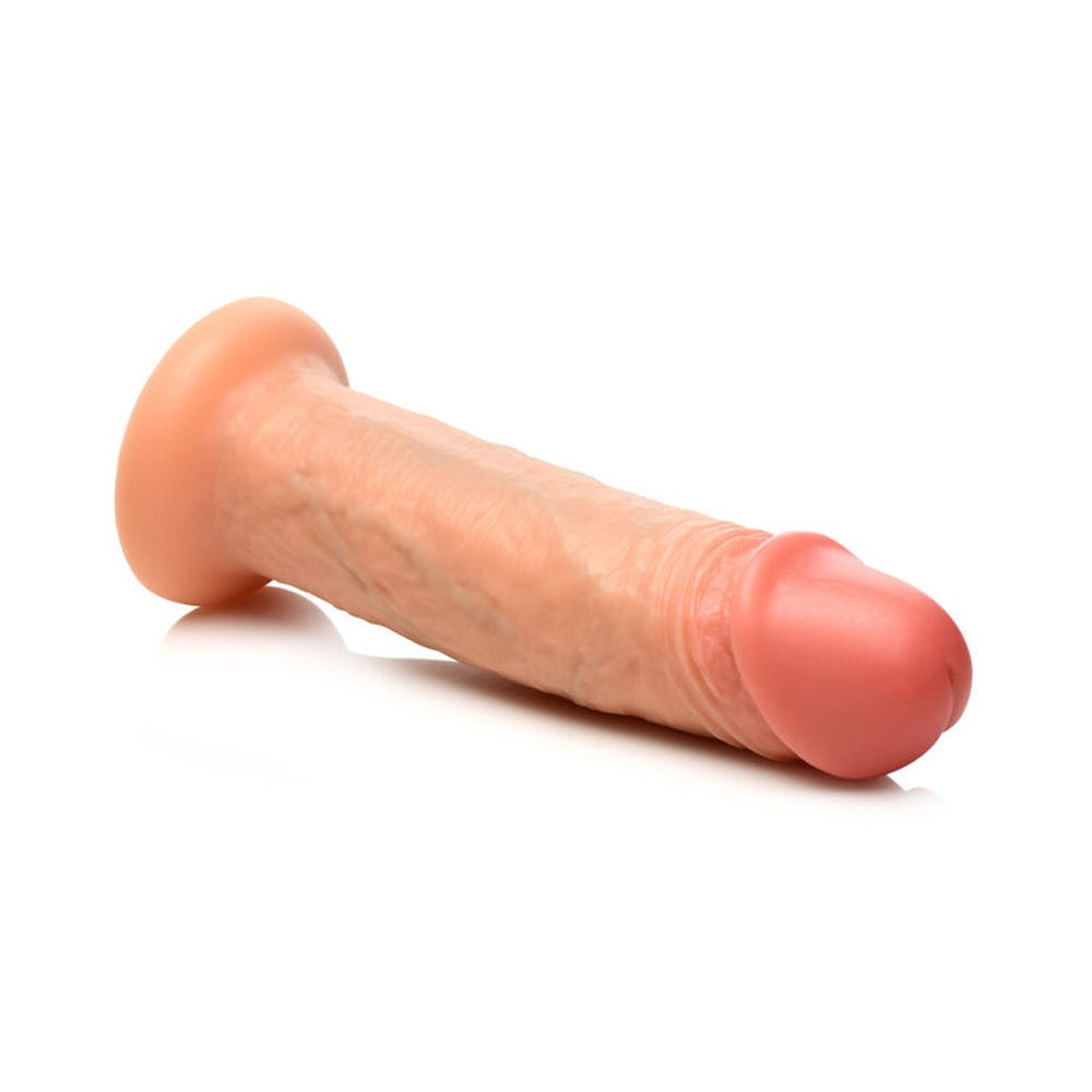 Jock 8" Vibrating Realistic Skin Silicone Dildo Light