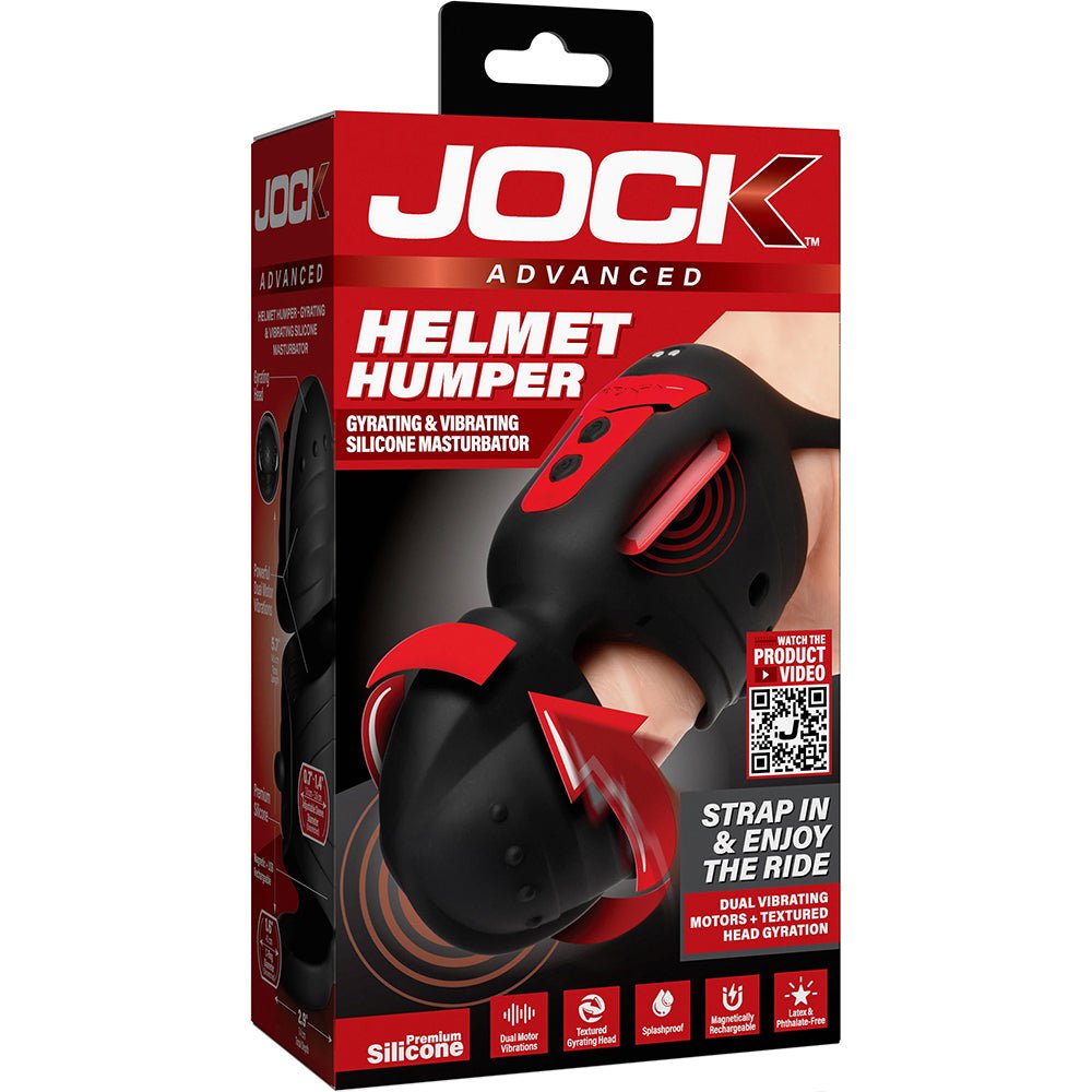 Jock Advanced Helmet Humper Gyrating & Vibrating Silicone Masturbator