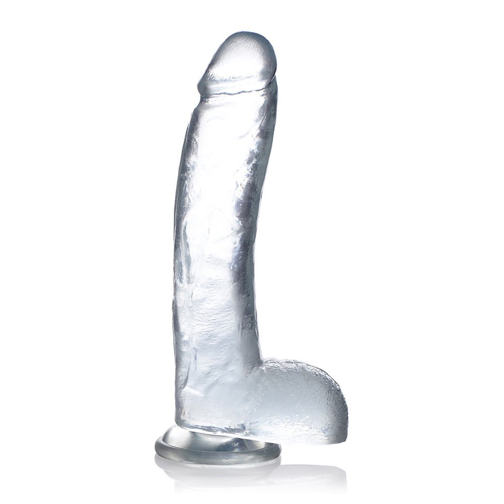 Jock C-Thru 10" Clear Tpe Dildo With Balls