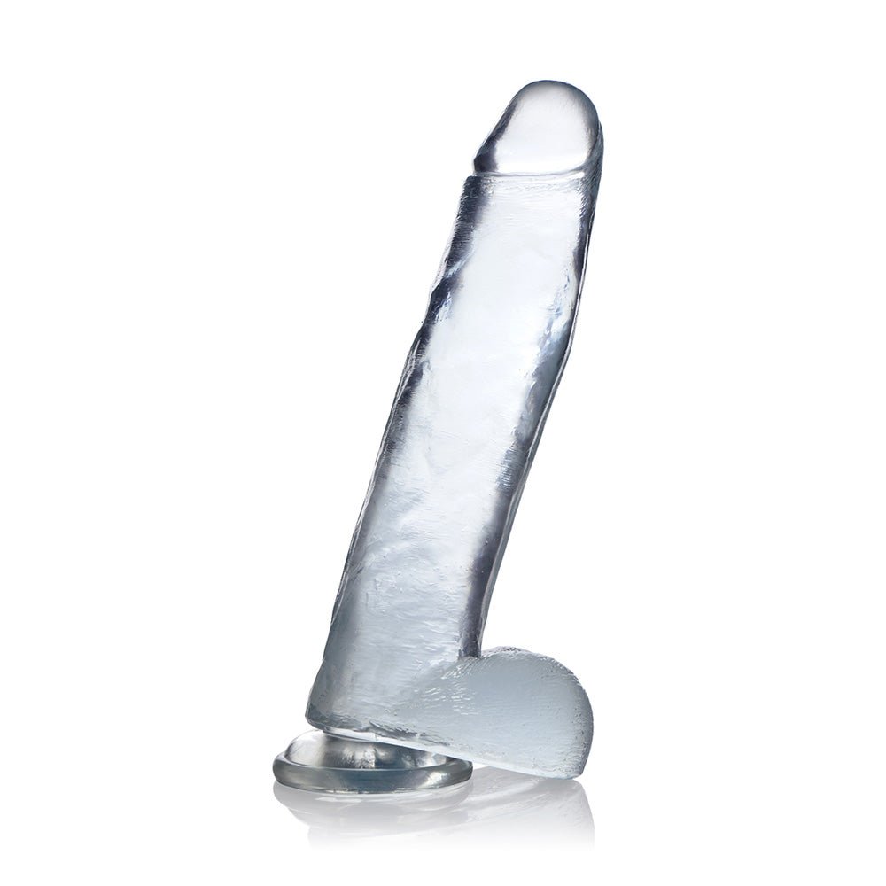 Jock C-Thru 11" Clear Tpe Dildo With Balls