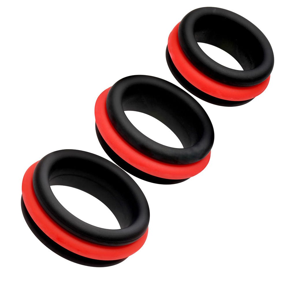 Jock Enhancers 2-In-1 Silicone Cock Ring Set Of 3
