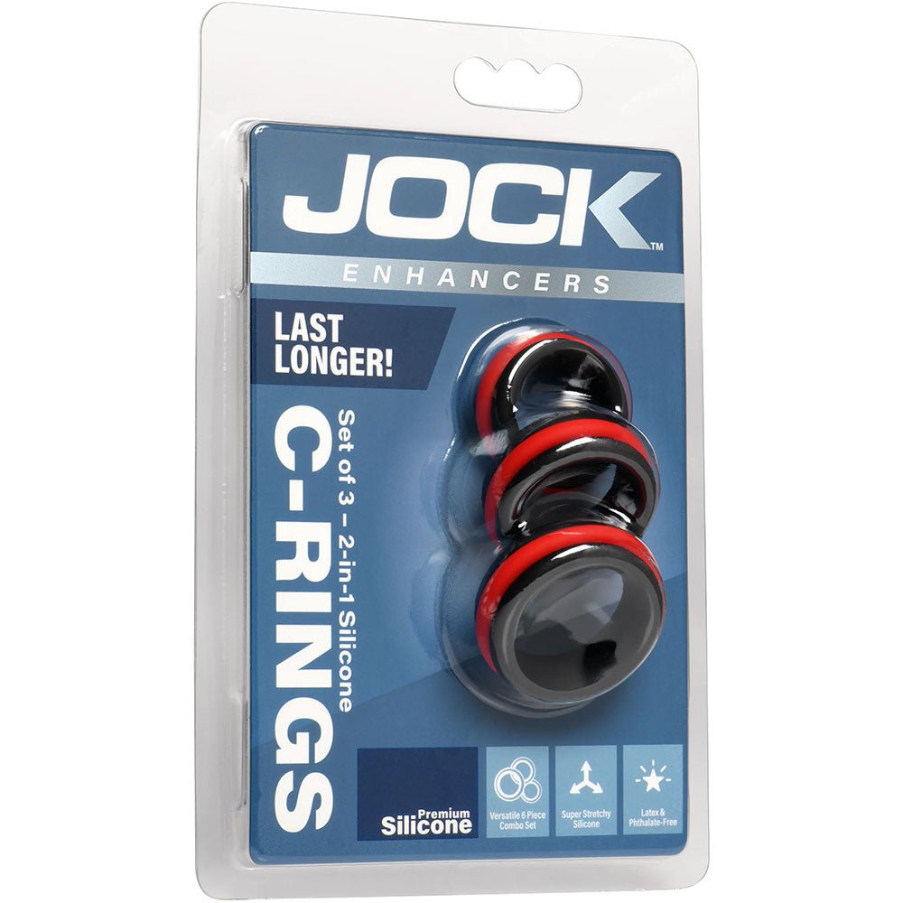 Jock Enhancers 2-In-1 Silicone Cock Ring Set Of 3