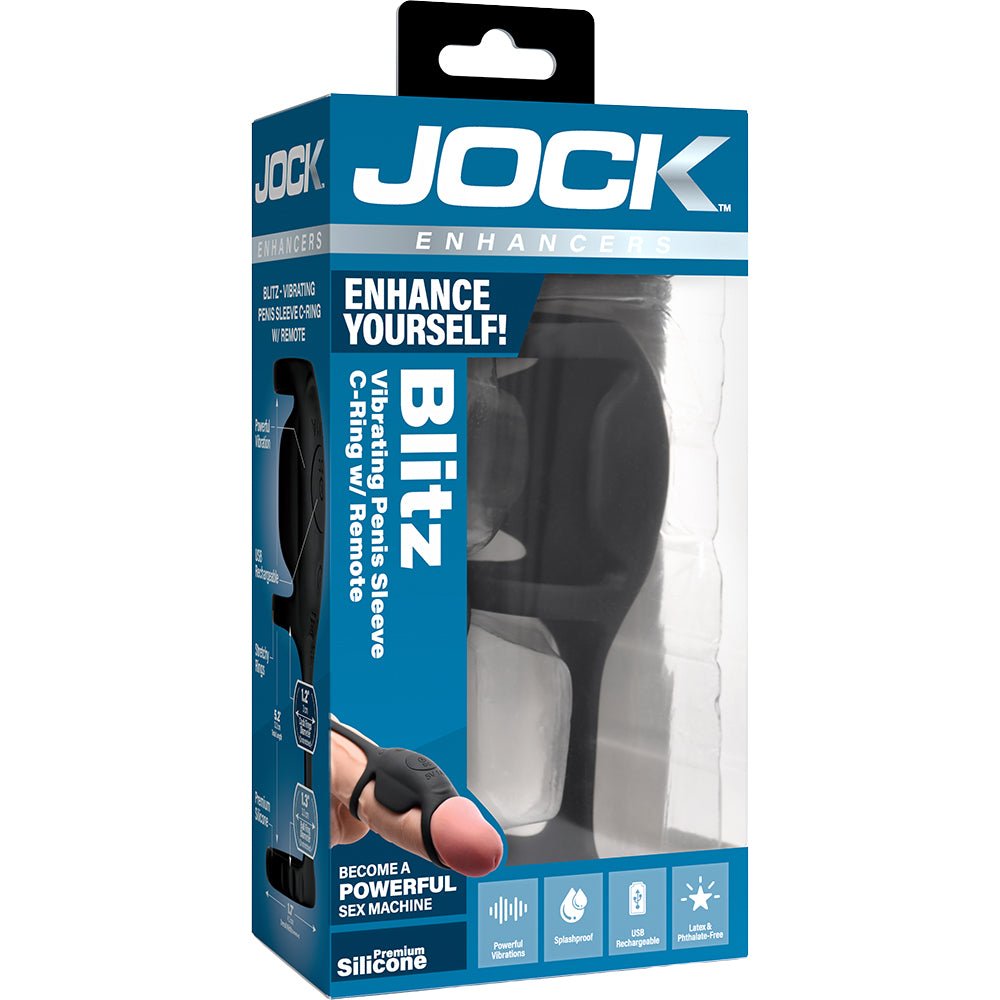 Jock Enhancers Blitz Vibrating Penis Sleeve C-Ring W/ Remote