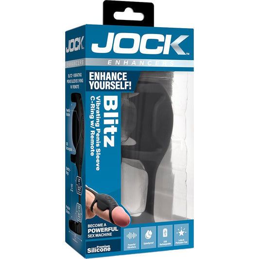 Jock Enhancers Blitz Vibrating Penis Sleeve C-Ring W/ Remote