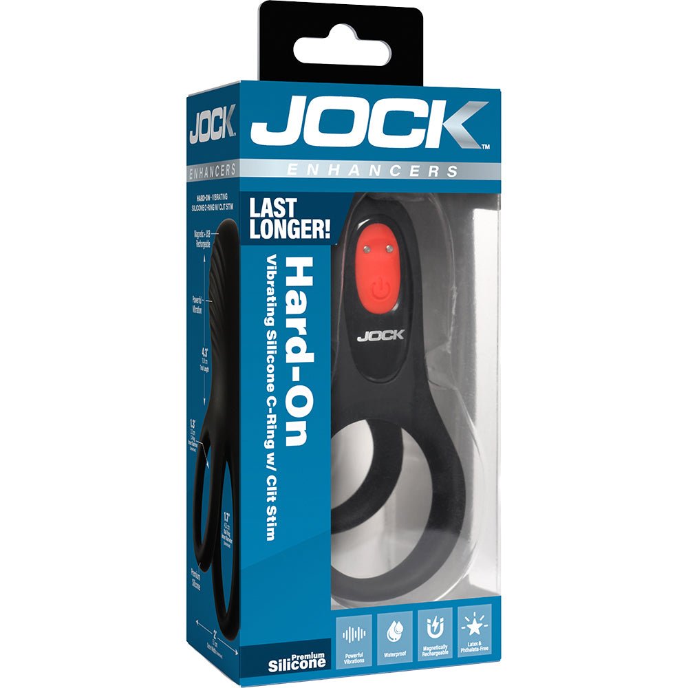 Jock Enhancers Hard-On Vibrating Silicone C-Ring With Clit Stim