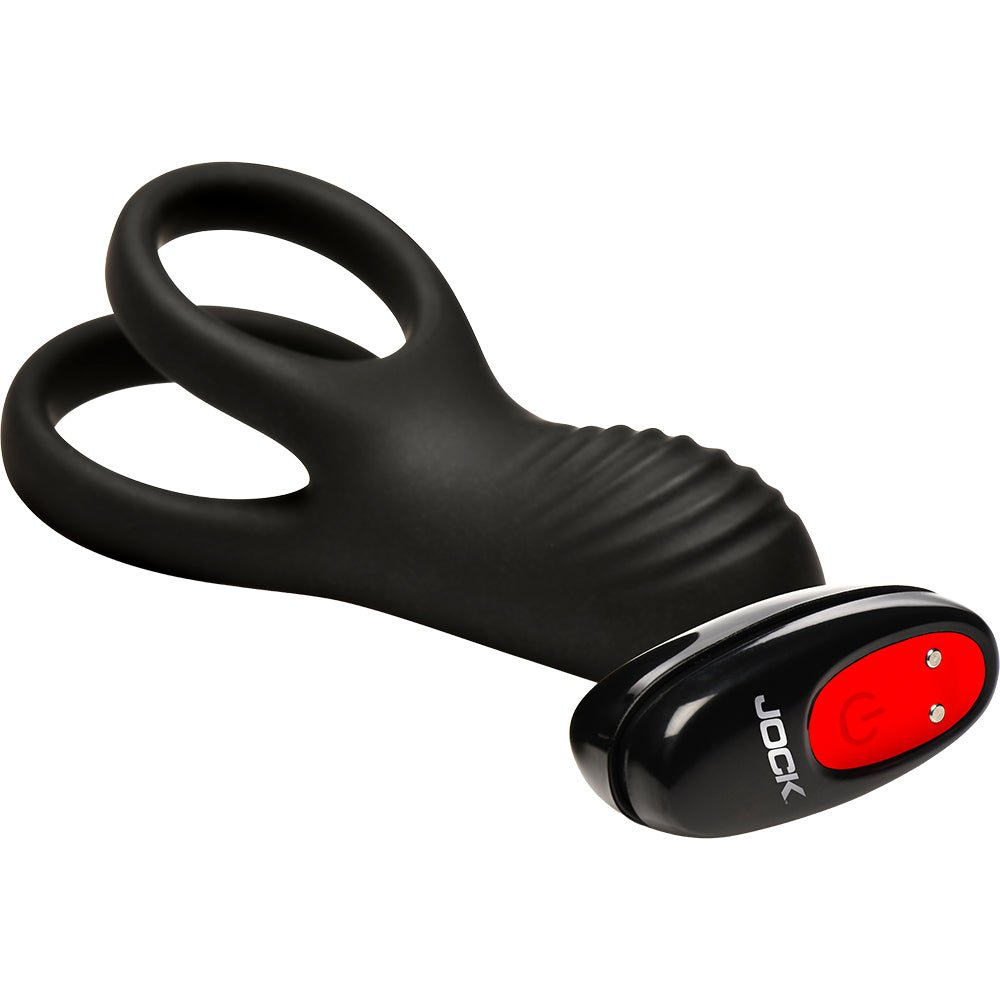 Jock Enhancers Hard-On Vibrating Silicone C-Ring With Clit Stim