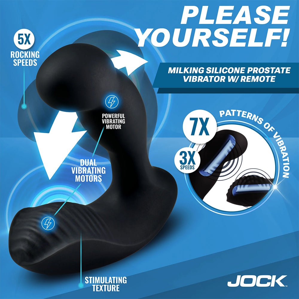 Jock Enhancers P-Force Milking Silicone Prostate Vibrator W/ Remote