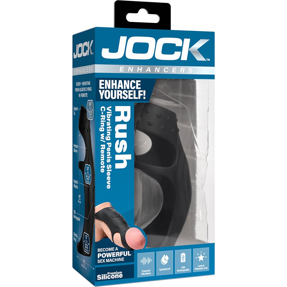 Jock Enhancers Rush Vibrating Penis Sleeve C-Ring W/ Remote
