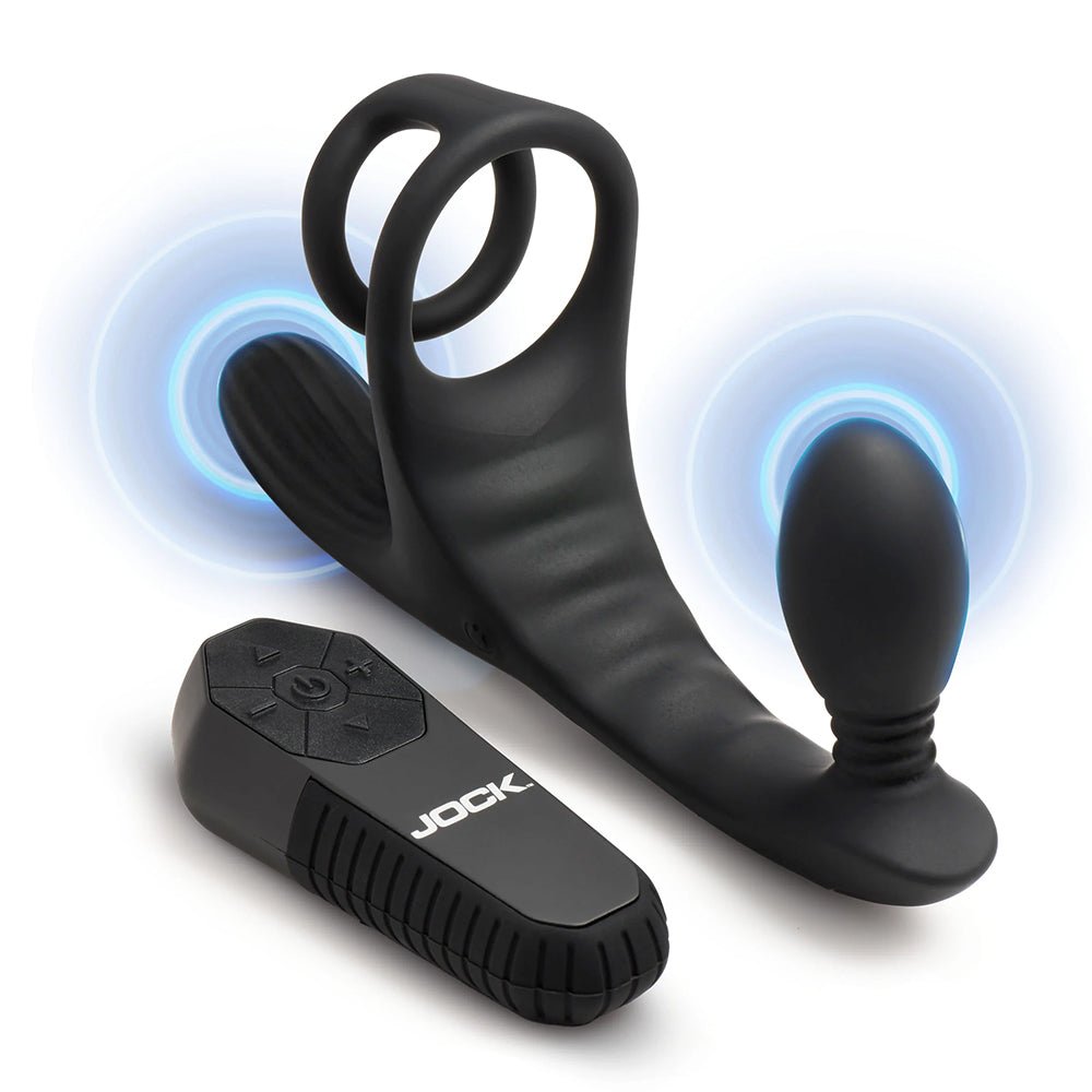 Jock Enhancers Triple Rush Vibrating C-Ring & Anal Plug W/ Remote