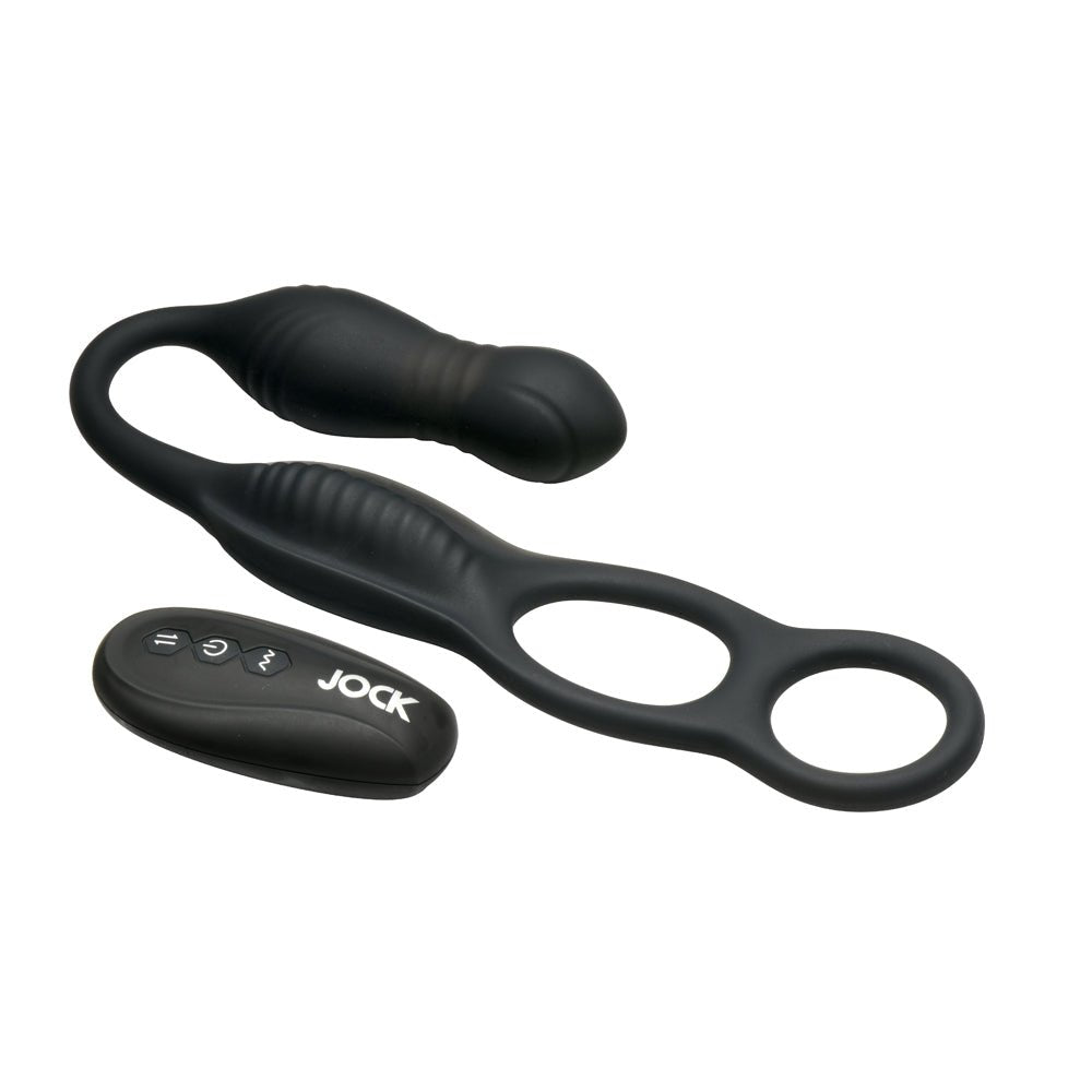 Jock Hyper Thrusting And Vibrating Anal Plug With C-Ring
