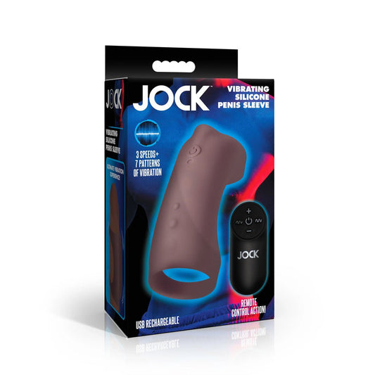 Jock Vibrating Silicone Penis Sleeve Dark