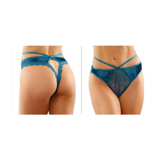 Kalina Velvet Cut - Out Thong With Keyhole Back L/Xl - Temptations