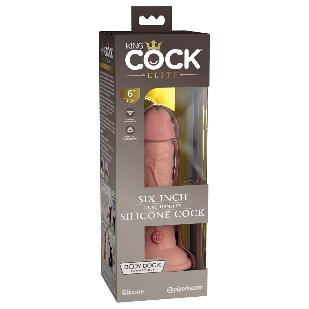 King Cock Elite 6" Dual Density Silicone Cock Light