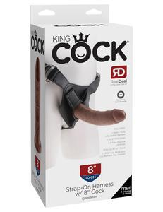 KING COCK STRAP - ON HARNESS W/ 8'' COCK BROWN - Temptations
