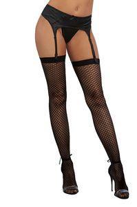 KNITTED FISHNET THIGH HIG BLACK O/S - Temptations