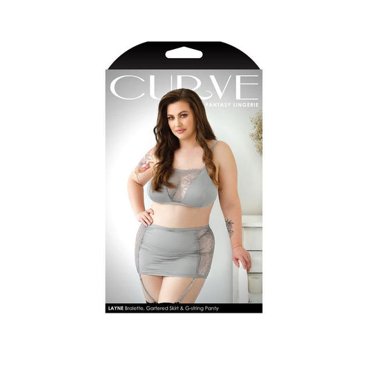 Layne Bralette, Gartered Skirt, & G - String Panty 1X/2X - Temptations