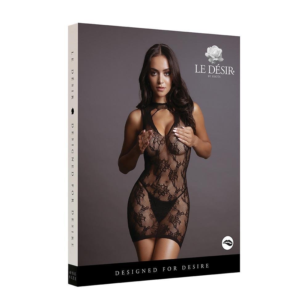 Le Desir High Neck Lace Mini Dress - Temptations