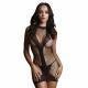 Le Desir Net Contrast Mini Dress Black - Temptations