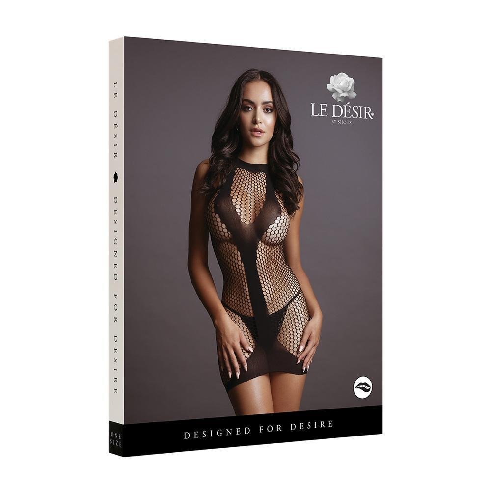 Le Desir Net Contrast Mini Dress Black - Temptations