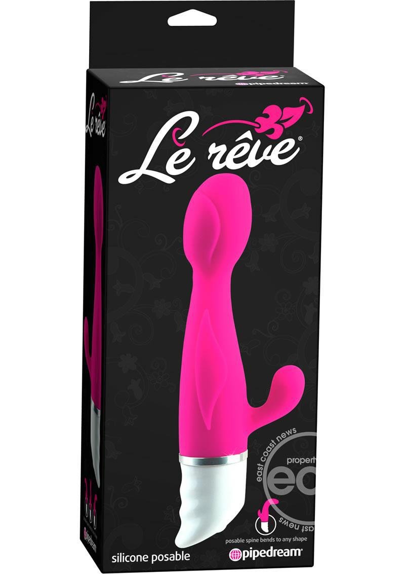 Le Reve Silicone Posable Vibrator Waterproof Hot Pink 6.25 Inches - Temptations
