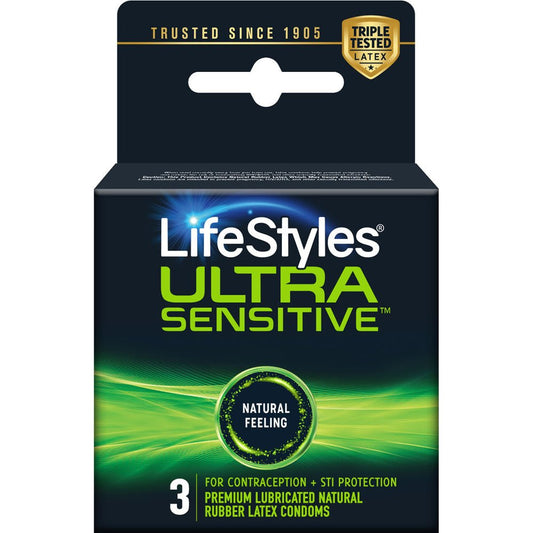 Lifestyles Ultra Sensitive Condoms 3 Pack