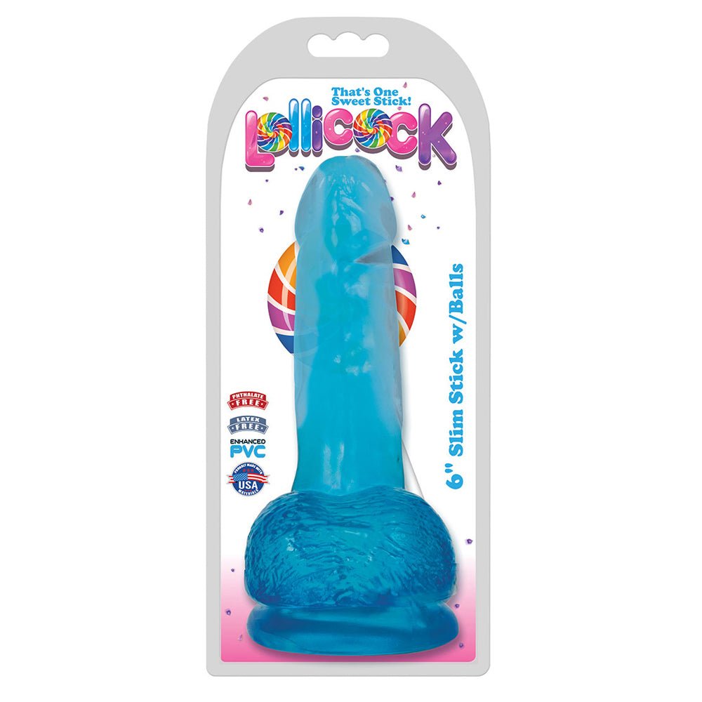 Lollicock 6" Slim Stick W/Balls Berry Ice