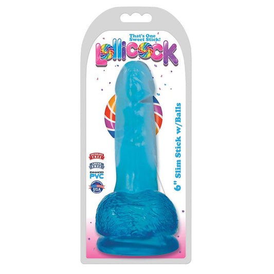 Lollicock 6" Slim Stick W/Balls Berry Ice
