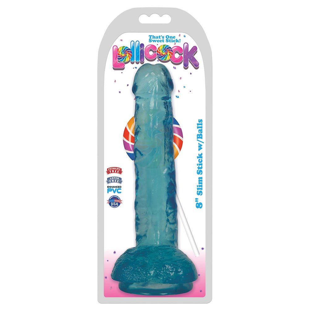 Lollicock 8" Slim Stick W/Balls Berry Ice