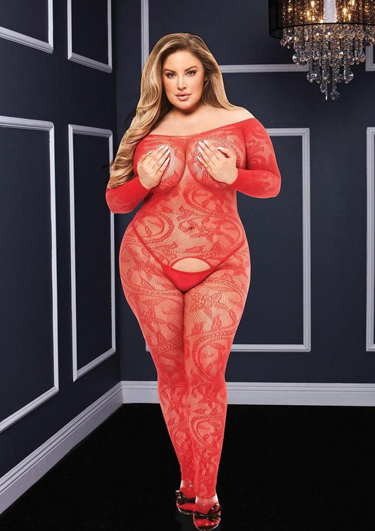 LONGSLEEVE CROTCHLESS BODYSTOCKING - Temptations