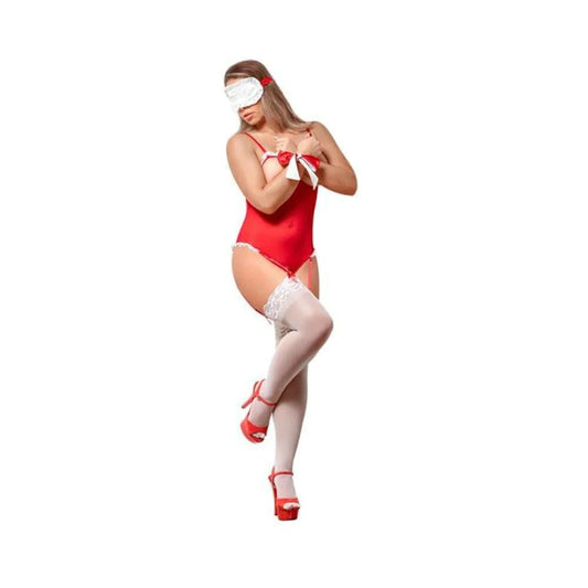 Love & Bondage Cupless & Crotchless Teddy Red - Temptations