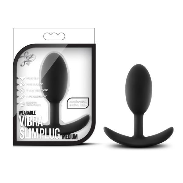 Luxe Wearable Vibra Slim Plug Medium Black - Temptations