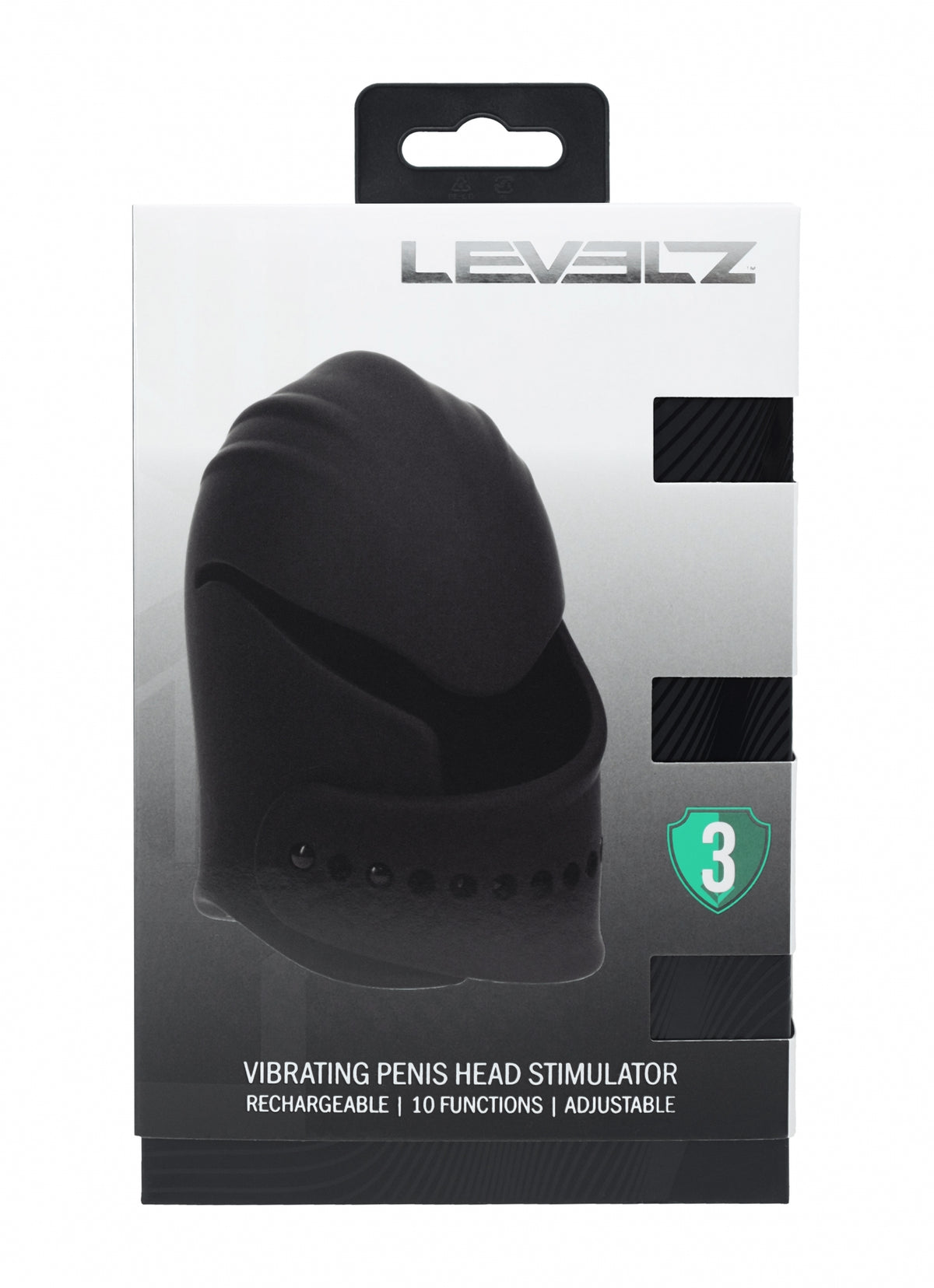 LEVELZ - Adjustable Vibrating Silicone Penis Head Stimulator - Black - Temptations
