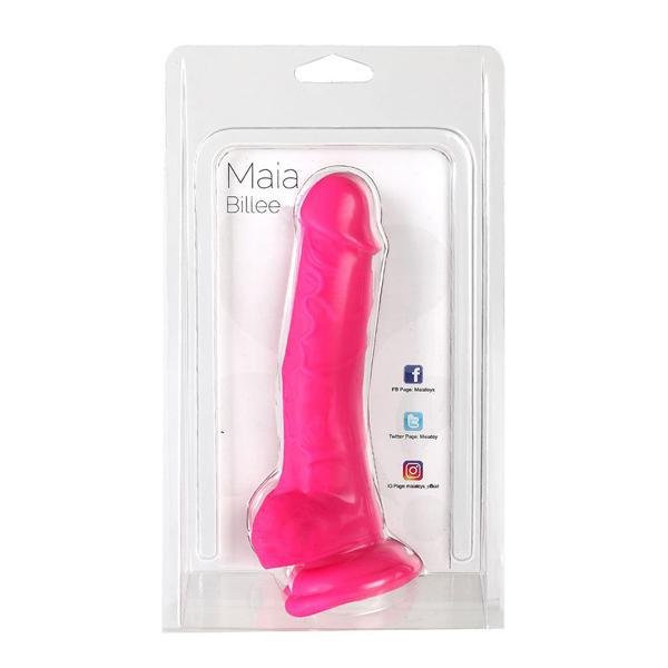 Maia Billee 7'' Realistic Silicone Dong Neon Pink - Temptations