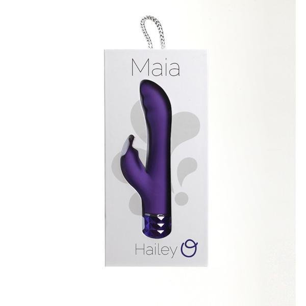 Maia Hailey Rechargeable Silicone Rabbit Vibe Neon Purple - Temptations