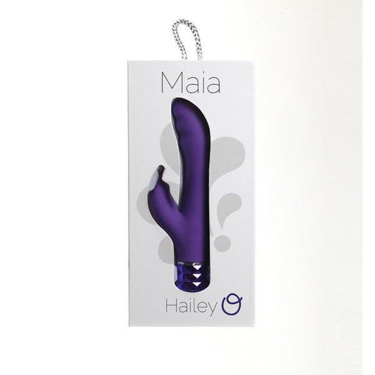 Maia Hailey Rechargeable Silicone Rabbit Vibe Neon Purple - Temptations
