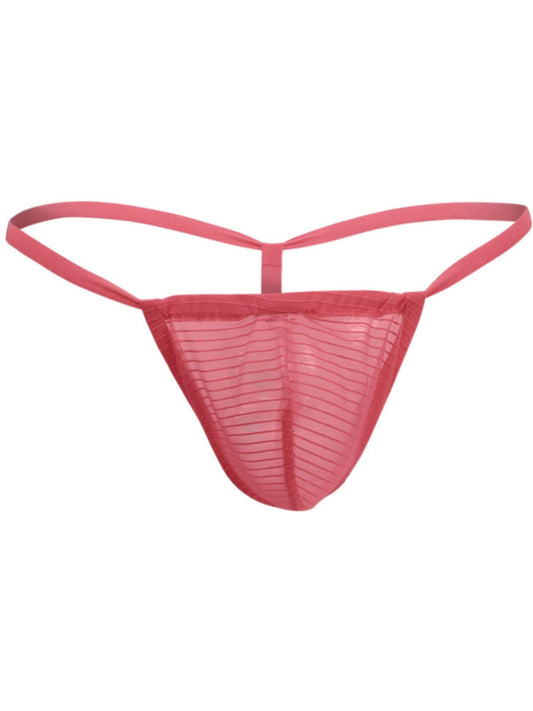 Male Power Mesh Rib Posing Strap Salmon - One Size - Temptations