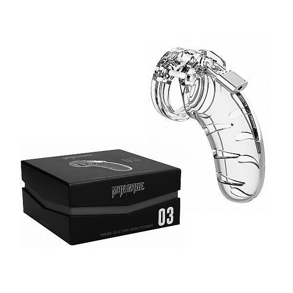 Mancage Model 03 Chastity 4.5'' Cock Cage Clear - Temptations