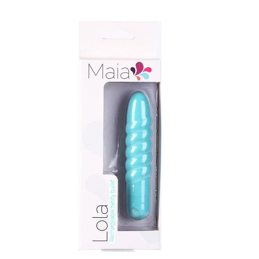 Mia Lola Silicone 10 - Function Vibrating Twisty Bullet Blue - Temptations