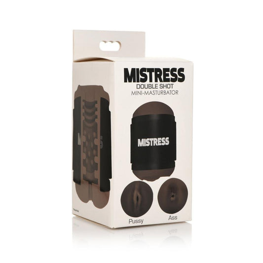 Mistress Double Shot Mini Masturbator Pussy & Ass Dark - Temptations