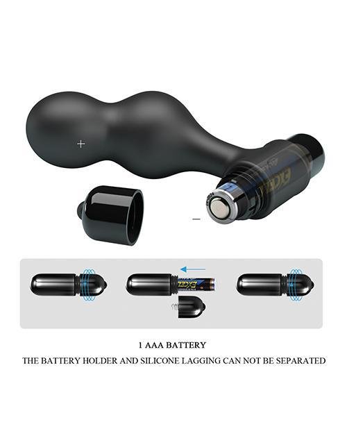 Mr. Play Silicone Anal Vibro Plug - Black - Temptations