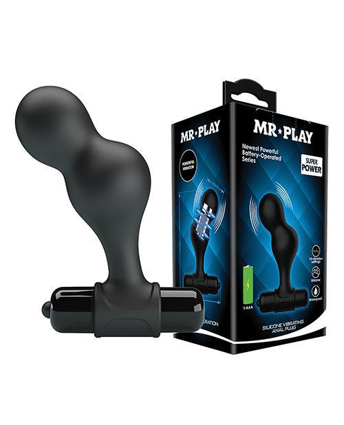 Mr. Play Silicone Anal Vibro Plug - Black - Temptations