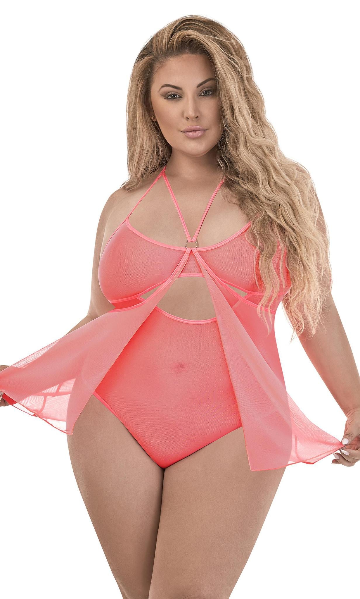 MS Baby Doll Teddy Coral 2XL - Temptations