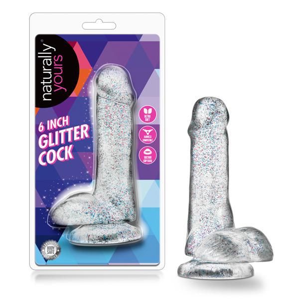 NATURALLY YOURS 6'' GLITTER COCK SPARKLING CLEAR - Temptations