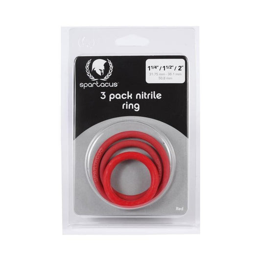 Nitrile C - Ring Set 1.25 1.5 2" - Red - Temptations