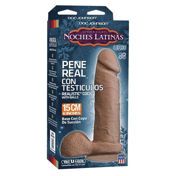 Noches Latinas - Ur3 Pene Real Con Testiculos - 6" Brown - Temptations